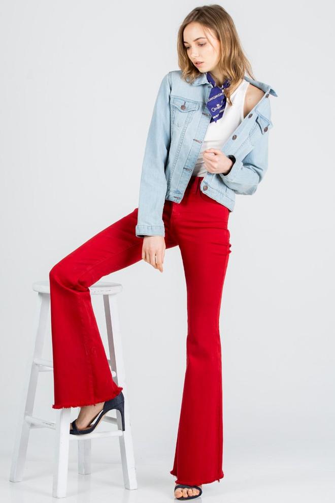 Red Flared Jeans 
